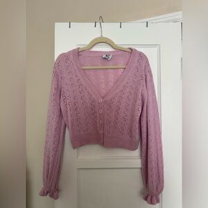 Lyric Cropped Cardigan Pink